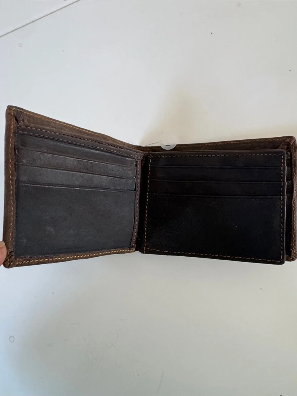 Ridge Mountain Classic Dark Brown Leather Bi-Fold Wallet for Men